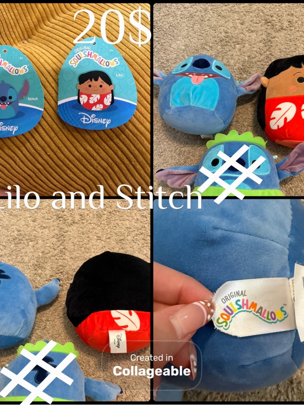 Disney Lilo & Stitch Plush Squishmallows Set - Blue, Red, Green